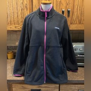 NWT Lands' End Women's Black Jacket with Pink Trim
